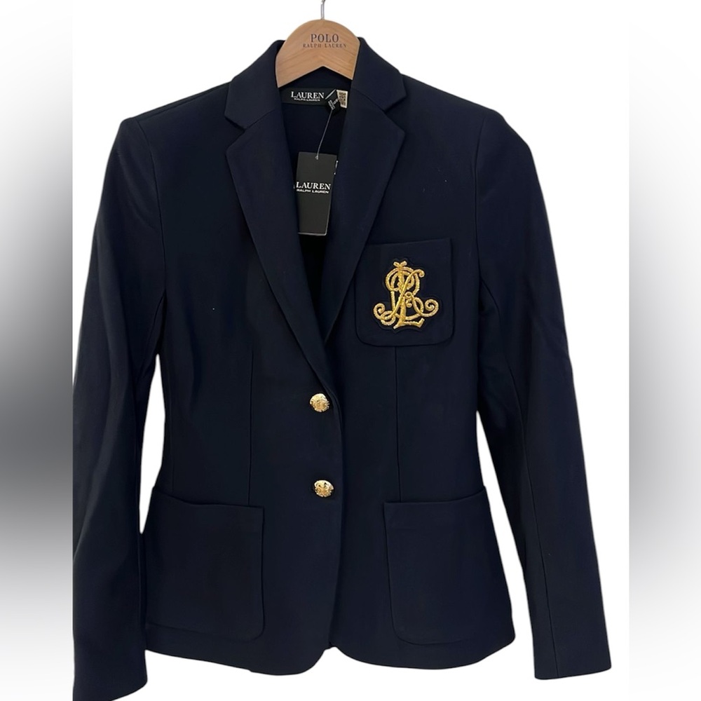 Lauren Ralph Lauren Bullion Jacquard Blazer Lauren Navy - Picture 5 of 9